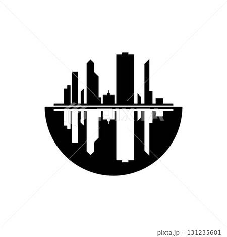 Modern City skyline vector icon background Modern City skyline vector icon background 131235601