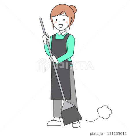 掃除する女性 131235613