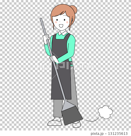 掃除する女性 131235613