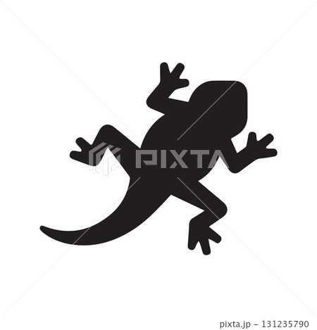 Minimal door and lizard symbol perfect for housing brands and home accessories 131235790