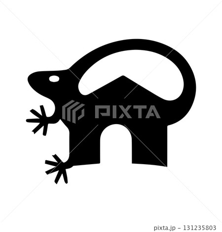 Elegant lizard shelter icon perfect for home safety and nature resort branding 131235803