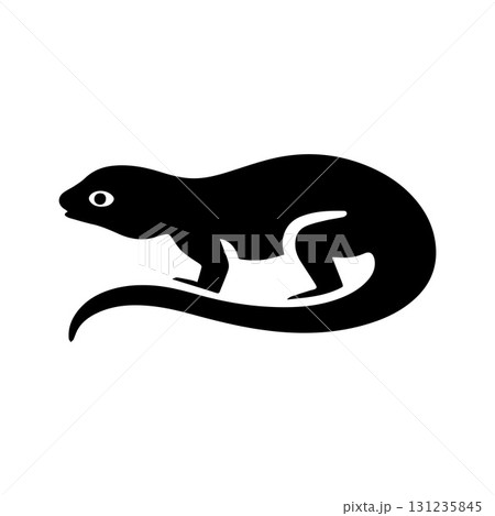 Minimal lizard home symbol perfect for tropical villa logos and eco architecture 131235845