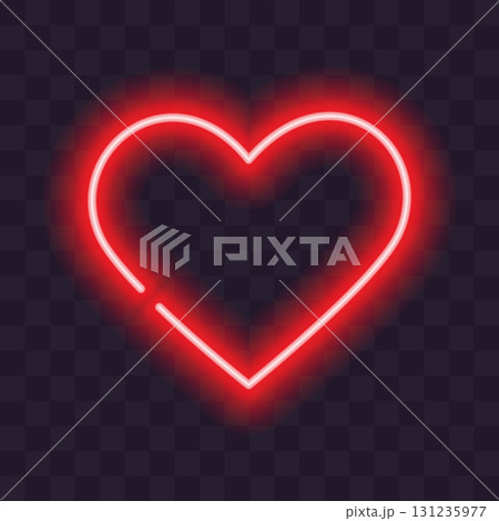 Neon Heart with Broken Contour Valentines Day Glowing Frame border Greeting Copy space Template idea Neon Heart with Broken Contour Valentines Day Glowing Frame border Greeting Copy space Template idea 131235977