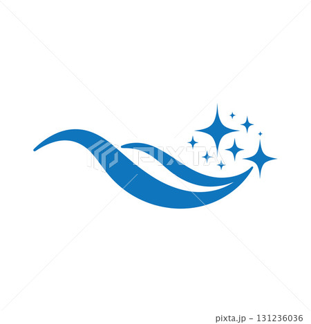 Modern squeegee cleaning logo symbol representing hygiene, sanitation, and spotless surfaces 131236036