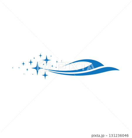 Elegant cleaning service logo with dynamic wiping effect symbolizing fast and efficient service 131236046