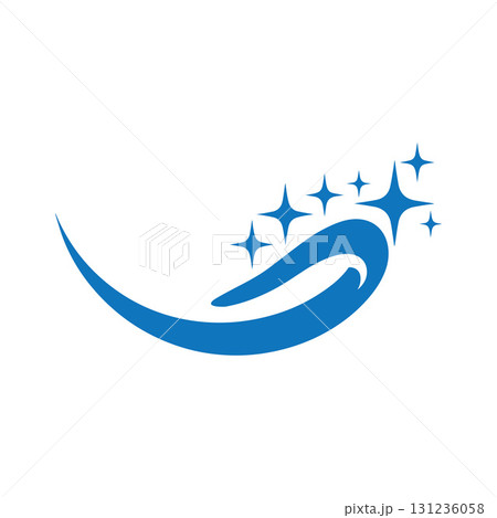 Elegant cleaning company logo representing professionalism, sanitation and spotless results 131236058