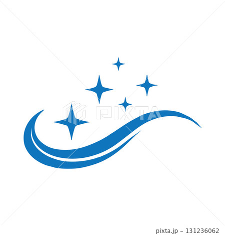 Modern cleaning brand logo with sweeping line motion for clean interior concept 131236062