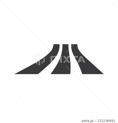Elegant sunrise horizon highway logo showing curved road and future growth Elegant sunrise horizon highway logo showing curved road and future growth 131236091