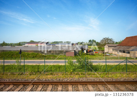 ブルージュ・ブリュッセル間の車窓風景/ベルギー ブルージュ・ブリュッセル間の車窓風景/ベルギー 131236378