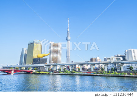 東京・隅田川の都市風景【東京都・台東区－墨田区】 131236444