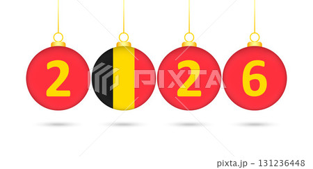 Belgium Flag Christmas Balls 2026 Decoration. Belgium Flag Christmas Balls 2026 Decoration. 131236448