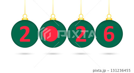 Bangladesh Flag Christmas Balls 2026 Decoration. Bangladesh Flag Christmas Balls 2026 Decoration. 131236455