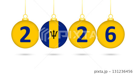 Barbados Flag Christmas Balls 2026 Decoration. Barbados Flag Christmas Balls 2026 Decoration. 131236456