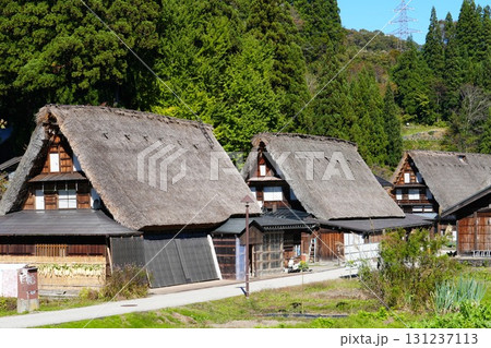 富山　トロッコ電車　合掌造り 131237113