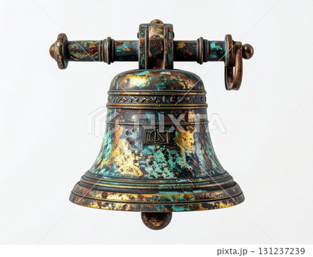 Aged Verdigris Brass Bell with Rusted Detail...のイラスト素材 [131237239] - PIXTA