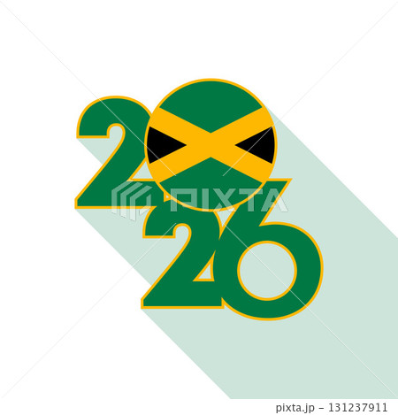 2026 Long Shadow Banner with Jamaica Flag Inside. 2026 Long Shadow Banner with Jamaica Flag Inside. 131237911