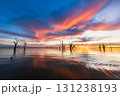 Lake Bonney Picturesque sunset with Barren dead gum trees, South Australia 131238193