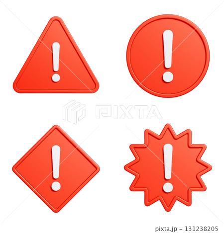 様々な形の注意マークのアイコン 131238205
