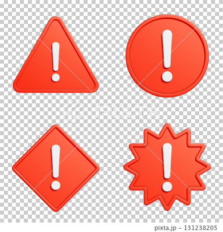 様々な形の注意マークのアイコン 131238205