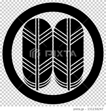 這是入江久一的家徽。它是一個帶有鷹羽的圓圈。 這是入江久一的家徽。它是一個帶有鷹羽的圓圈。 131238247