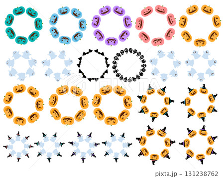 ハロウィン用フレームテンプレート素材(円形アイコンセット)~行事13 ハロウィン用フレームテンプレート素材(円形アイコンセット)~行事13 131238762