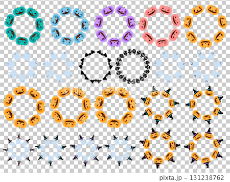 ハロウィン用フレームテンプレート素材(円形アイコンセット)~行事13 ハロウィン用フレームテンプレート素材(円形アイコンセット)~行事13 131238762