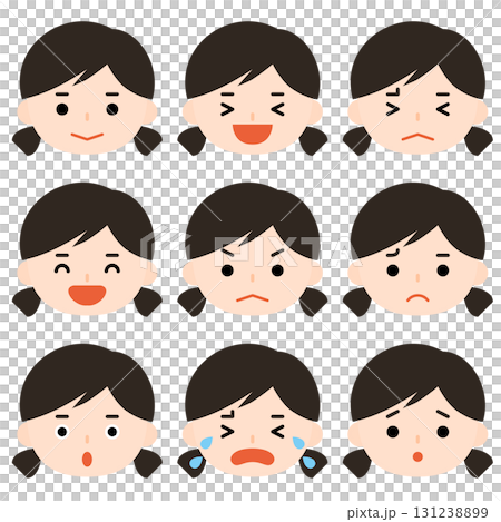 Girl with various expressions 131238899