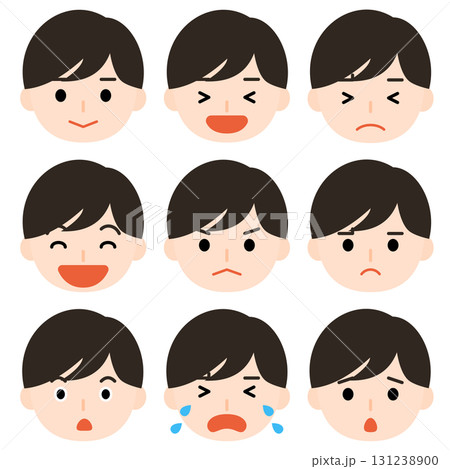 いろんな表情の男の子 131238900