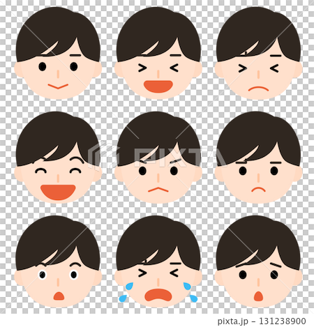 いろんな表情の男の子 131238900