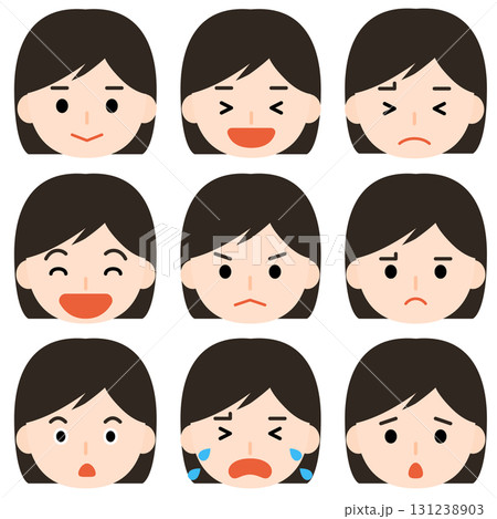 いろんな表情の女の子 131238903