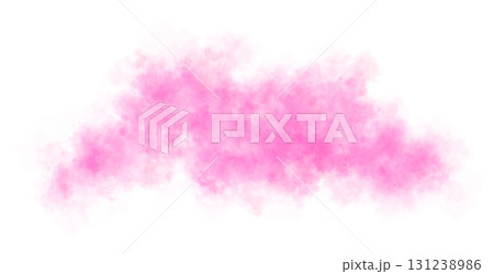 Pink smoke cloud on transparent background spreading horizontally in the air with soft texture and realistic motion 131238986