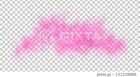 Pink smoke cloud on transparent background spreading horizontally in the air with soft texture and realistic motion 131238986