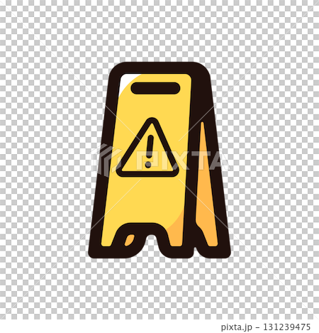 Caution stand, floor stand illustration icon (safety, site, construction material) 131239475