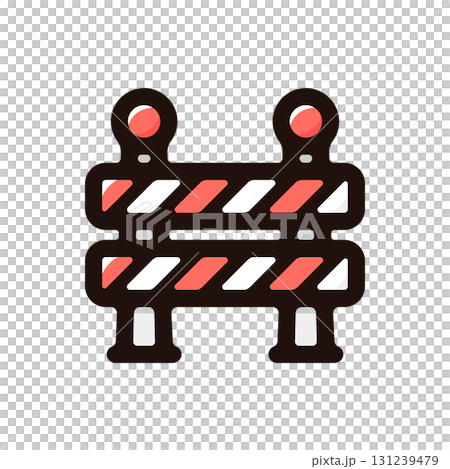 Traffic control, road closure block illustration icon (safety, site, construction material) Traffic control, road closure block illustration icon (safety, site, construction material) 131239479