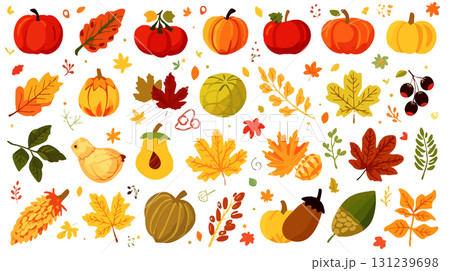 秋の素材や可愛いアイコン 131239698