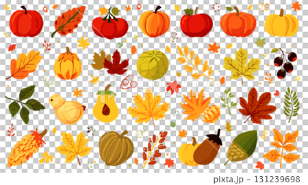 秋の素材や可愛いアイコン 131239698
