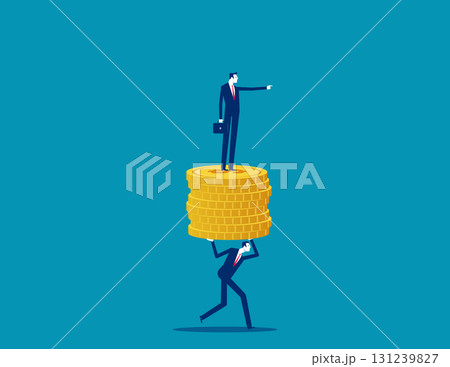 Bad. Business leader use employee carrying gand increase business graph Bad. Business leader use employee carrying gand increase business graph 131239827