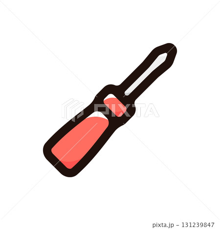 ドライバー、ネジ回しのイラストアイコン（道具・仕事・工具素材） 131239847