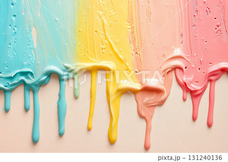 溶けたカラフルなアイスキャンディー 溶けたカラフルなアイスキャンディー 131240136