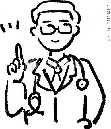 指さしをする医者のイラスト 131240142