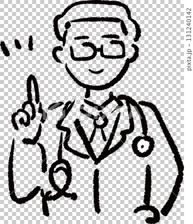 指さしをする医者のイラスト 131240142