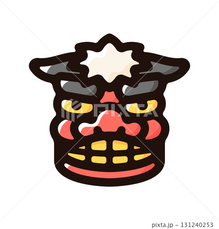 獅子舞のイラストアイコン（伝統文化・祭り・日本素材） 131240253
