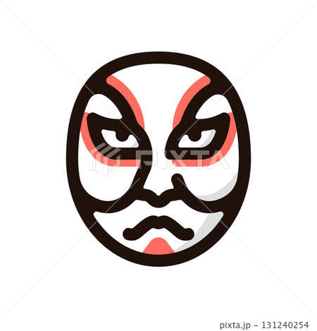 歌舞伎のイラストアイコン（伝統文化・観光・日本素材） 131240254