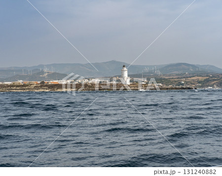 Tarifa island, lighthouse and Spanish mainland 131240882
