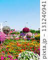 Flower garden with various colorful flowers. Nature, gardening, eco. Vertical. Copy space 131240941