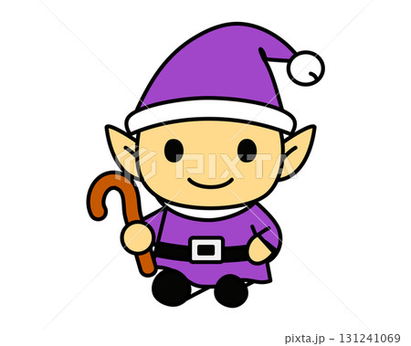 サンタの助手エルフのカラーイラスト ベクター 131241069