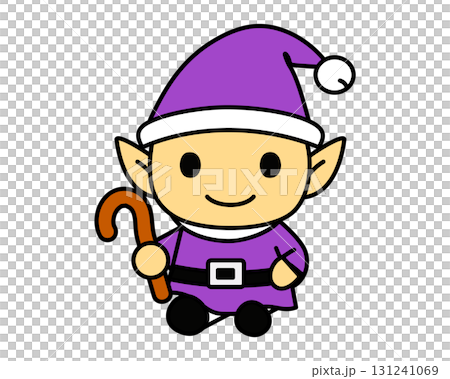 Santa's helper elf color illustration vector 131241069
