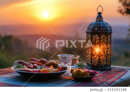 traditional arabic dessert on the table 131241186