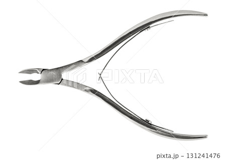Stainless steel cuticle nipper isolated on white background Stainless steel cuticle nipper isolated on white background 131241476
