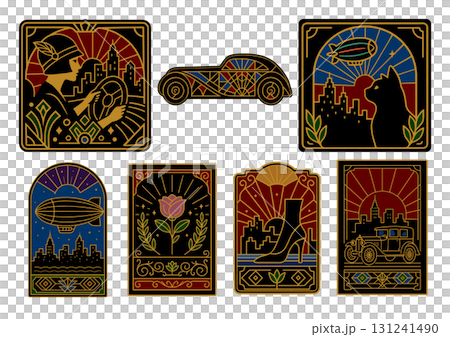 Art Deco Illustration of City, a dream city 131241490